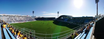 ヤマハスタジアム（アウェイ側から）｜2021年J2リーグ 第33節 磐田 vs. 北九州