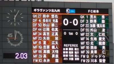 先発メンバー｜北九州 vs. 岐阜